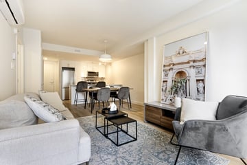 Picture of a living room in an apartement on the Plateau Mont-Royal