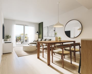 Luminous dining room and Living room